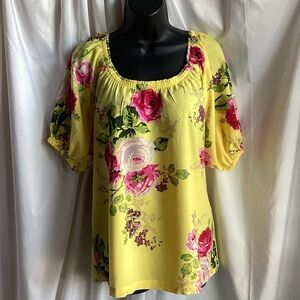 Matilda Jane Enchanted Garden Yellow Floral Blouse